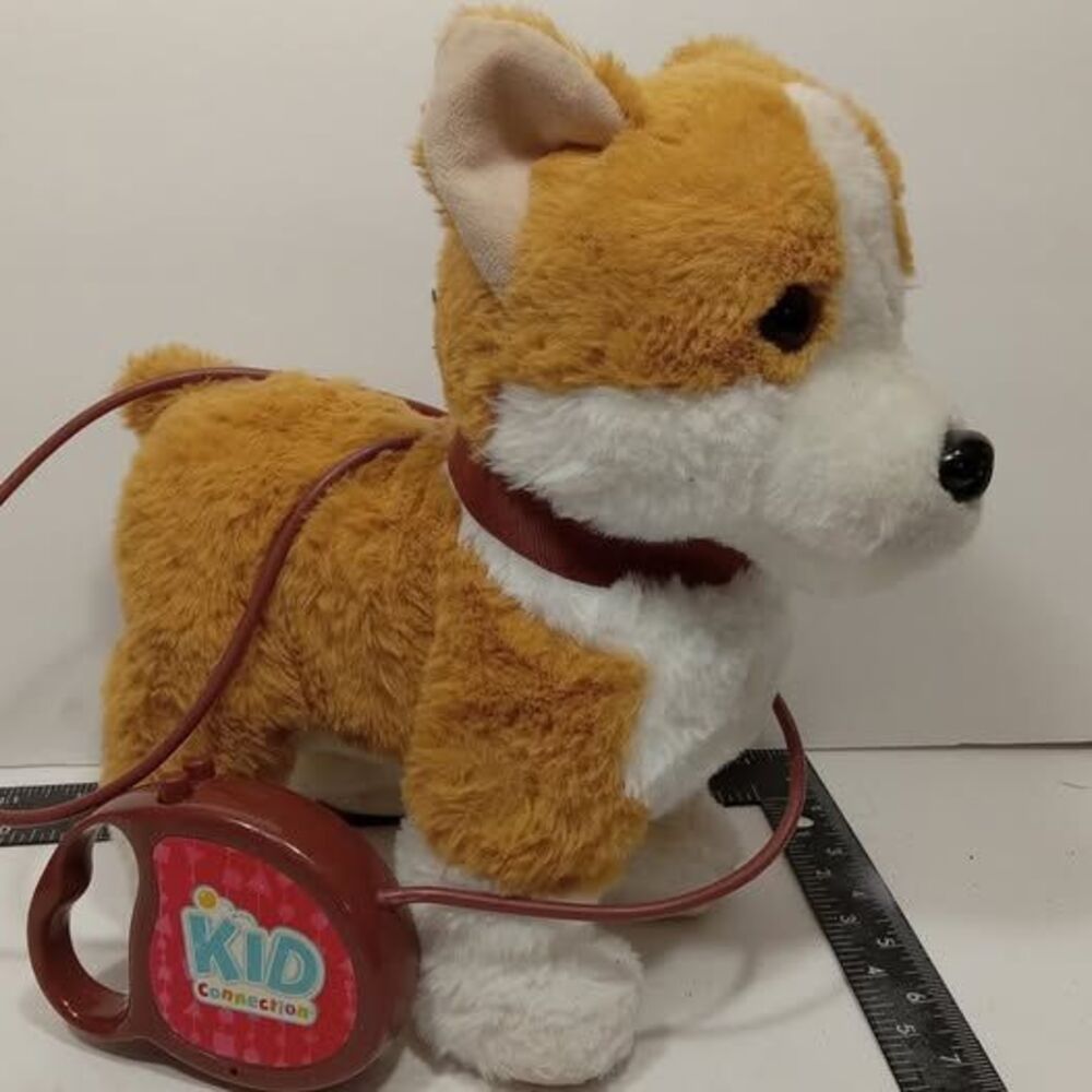 Kid Connection Walking Corgi Plush Toy with Remote Leash